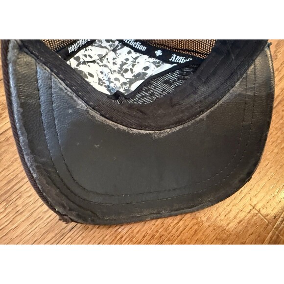 Vintage Affliction Double Skull Chain Cross Trucker Snapback Hat Brown One Size - Picture 11 of 11